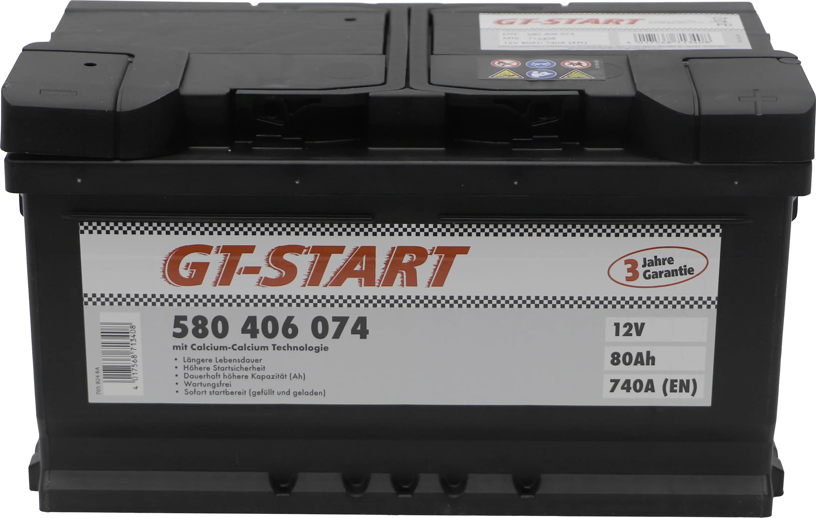 GT-Start Starterbatterie SLI 80Ah 740A 580 406 074