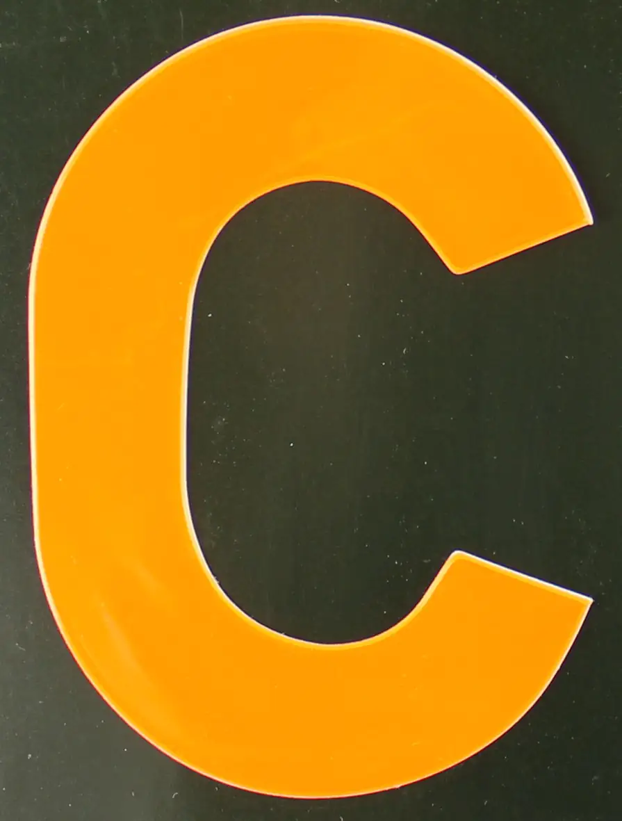 Conacord Reflektierender Klebebuchstabe "C" orange 80 mm
