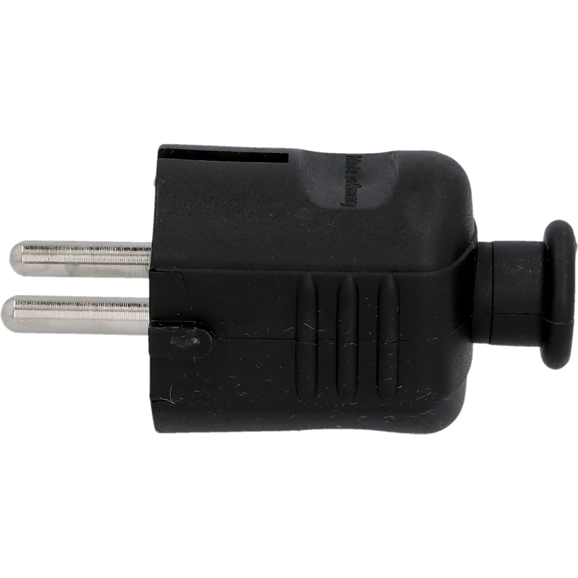Schutzkontakt-Stecker mit Knickschutz, schwarz