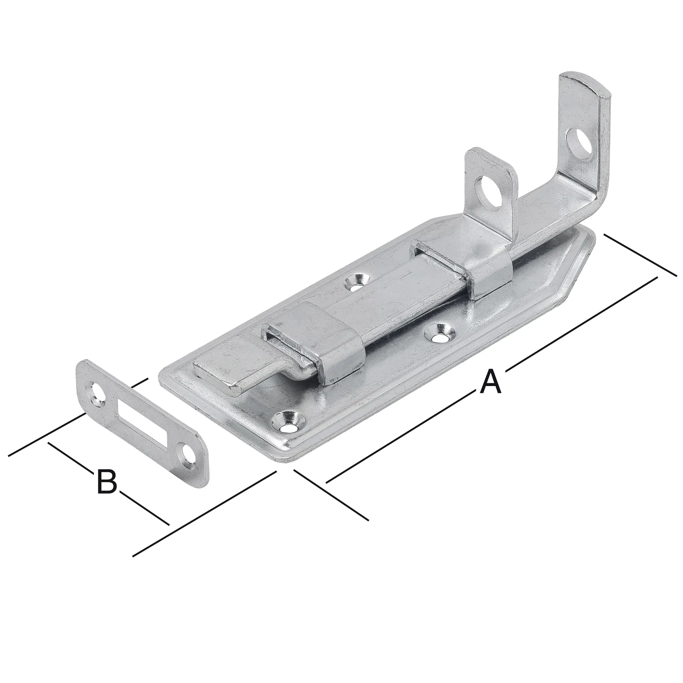 Vormann Türschlossriegel verzinkt 100 x 50 mm