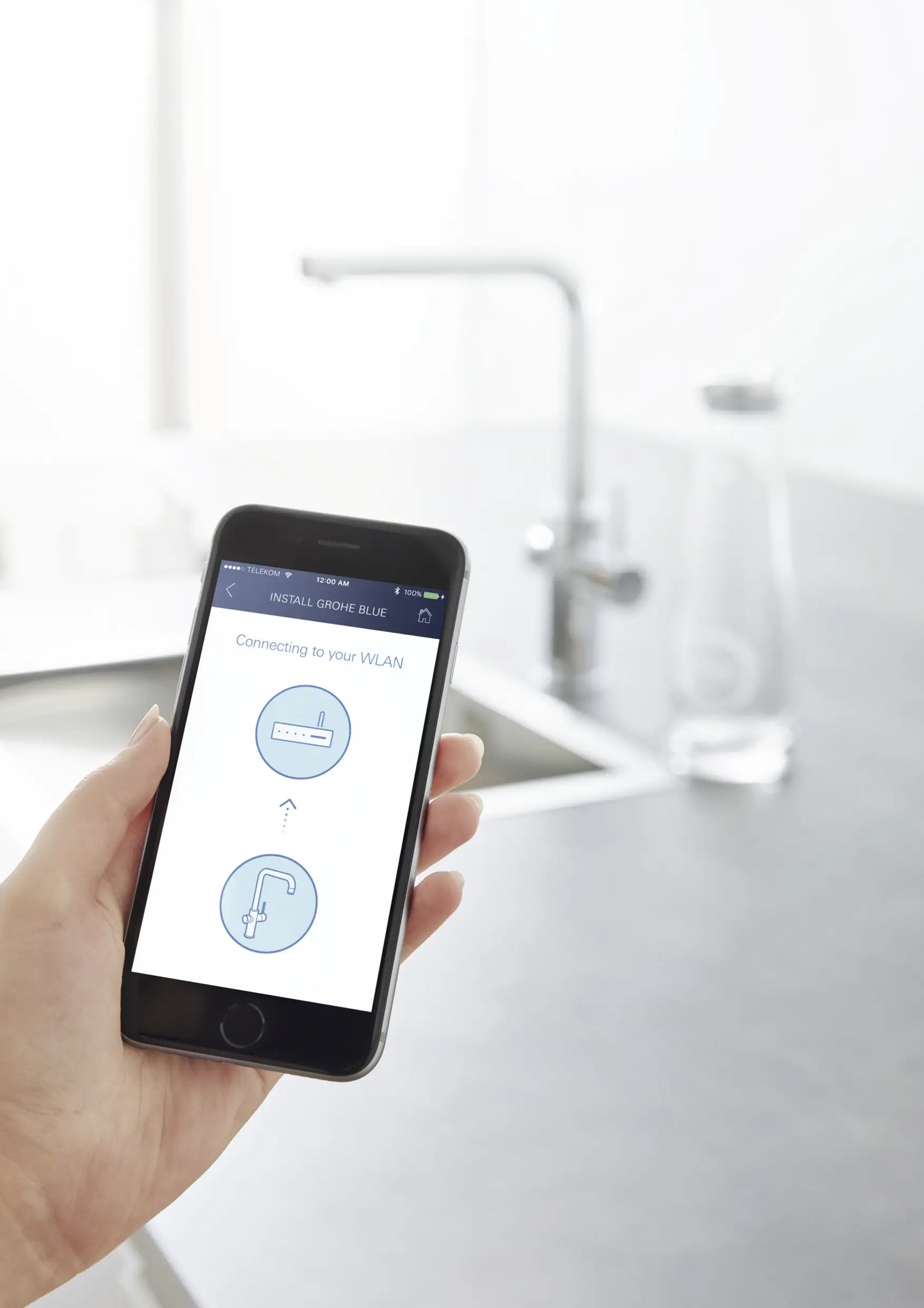 Grohe Blue Home L-Auslauf Starter Kit mit herausziehbarem Mousseurauslauf chrom
