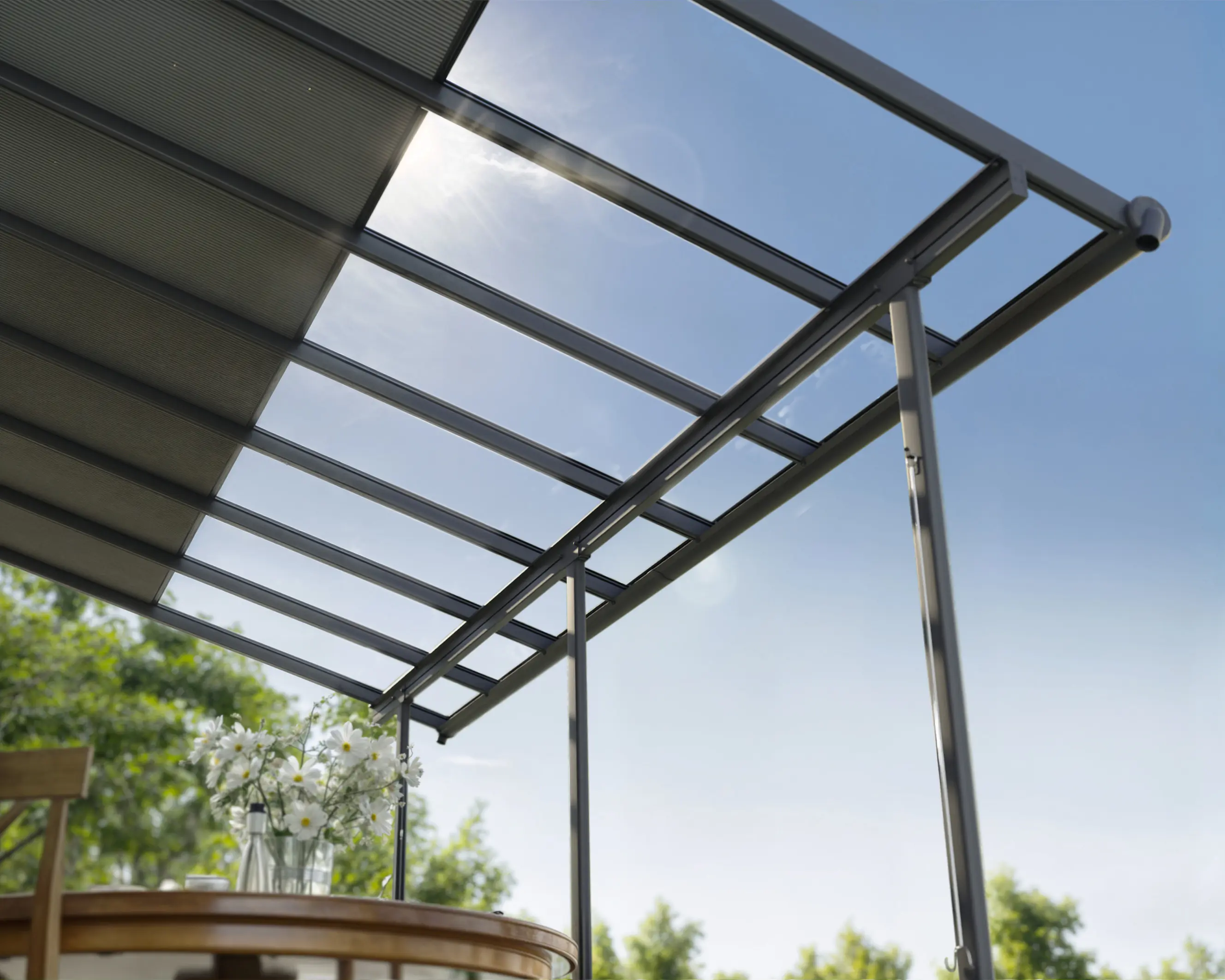 Canopia Terrassenüberdachung Sierra Cabrio 971 x 295 cm grau 