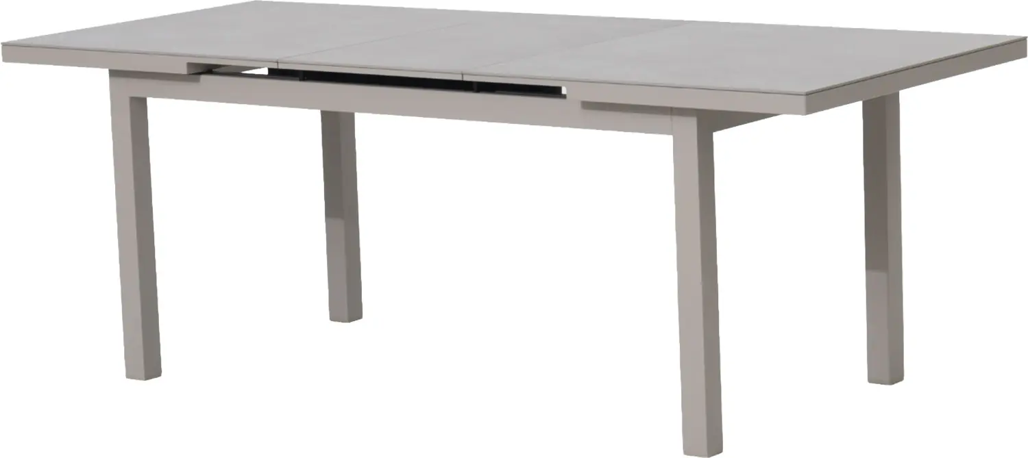 Primaster Gartentisch ausziehbar Aluminium Rhodos 167/217 x 90 cm hellgrau