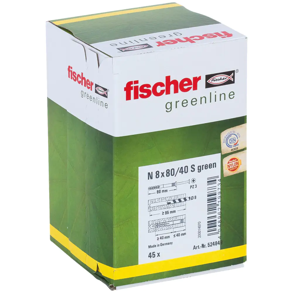 Fischer Nageldübel N green 8.0 x 80 mm - 45 Stück
