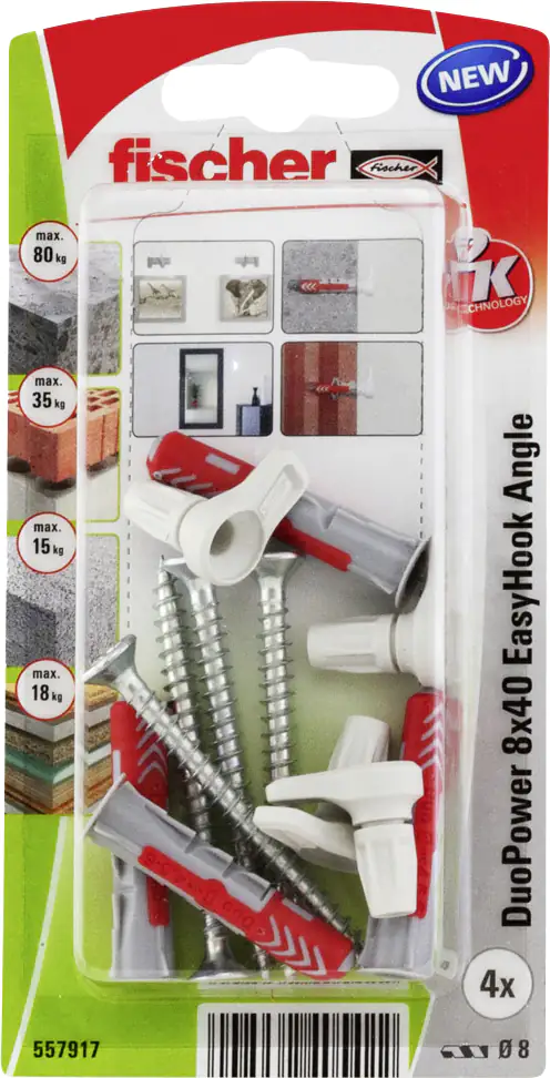 Fischer Dübel-Set Duopower 8.0 x 40 mm - 4 Stück