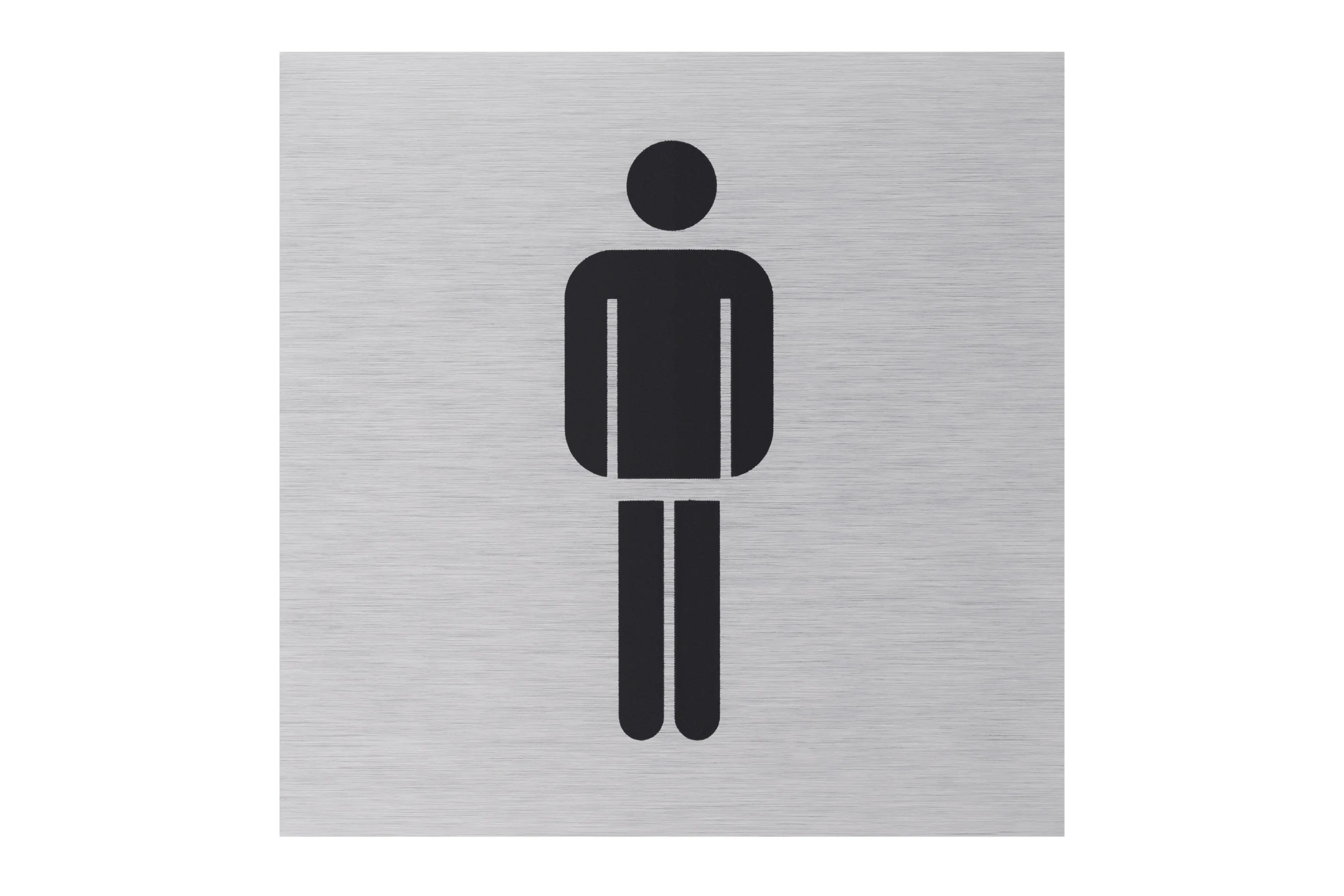 Conmetall Aufkleber WC Herren Aluminium 8 x 8 cm edelstahl-optik