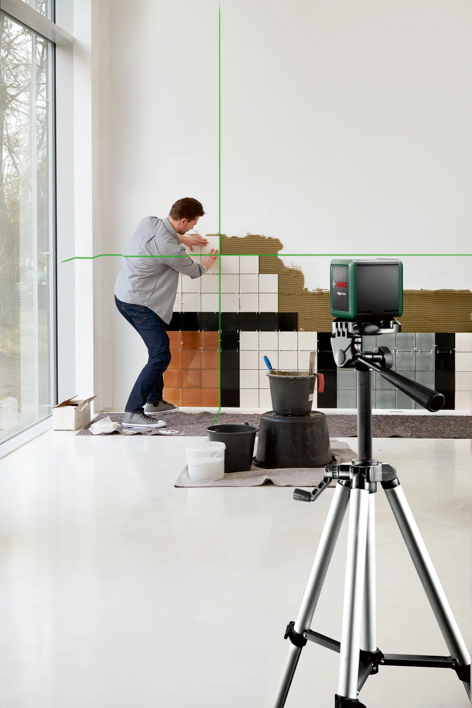 Bosch Kreuzlinienlaser Quigo Green mit Stativ 