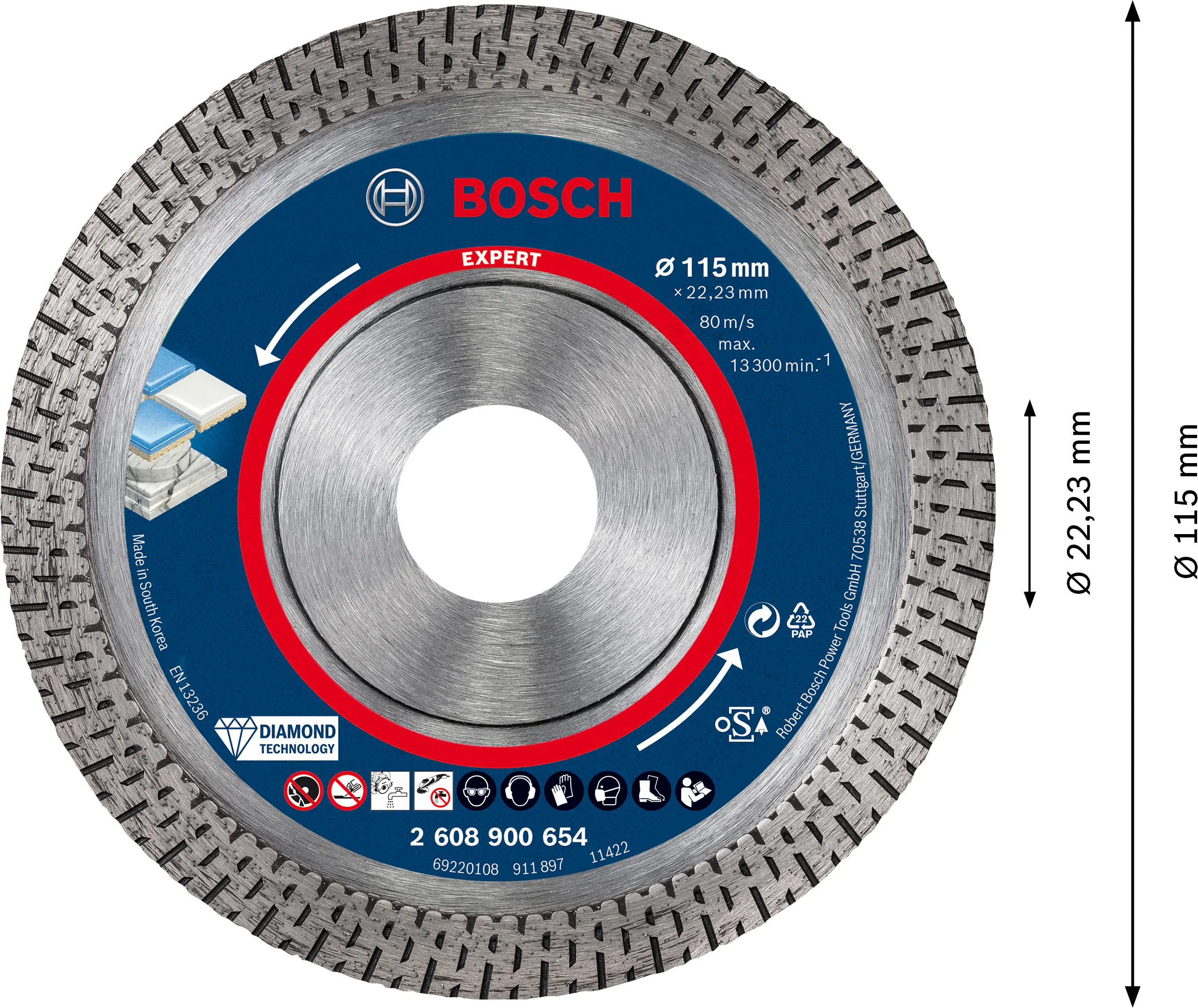 Bosch Expert HardCeramic Diamanttrennscheiben 115 x 22,23 x 1,4 x 10 mm