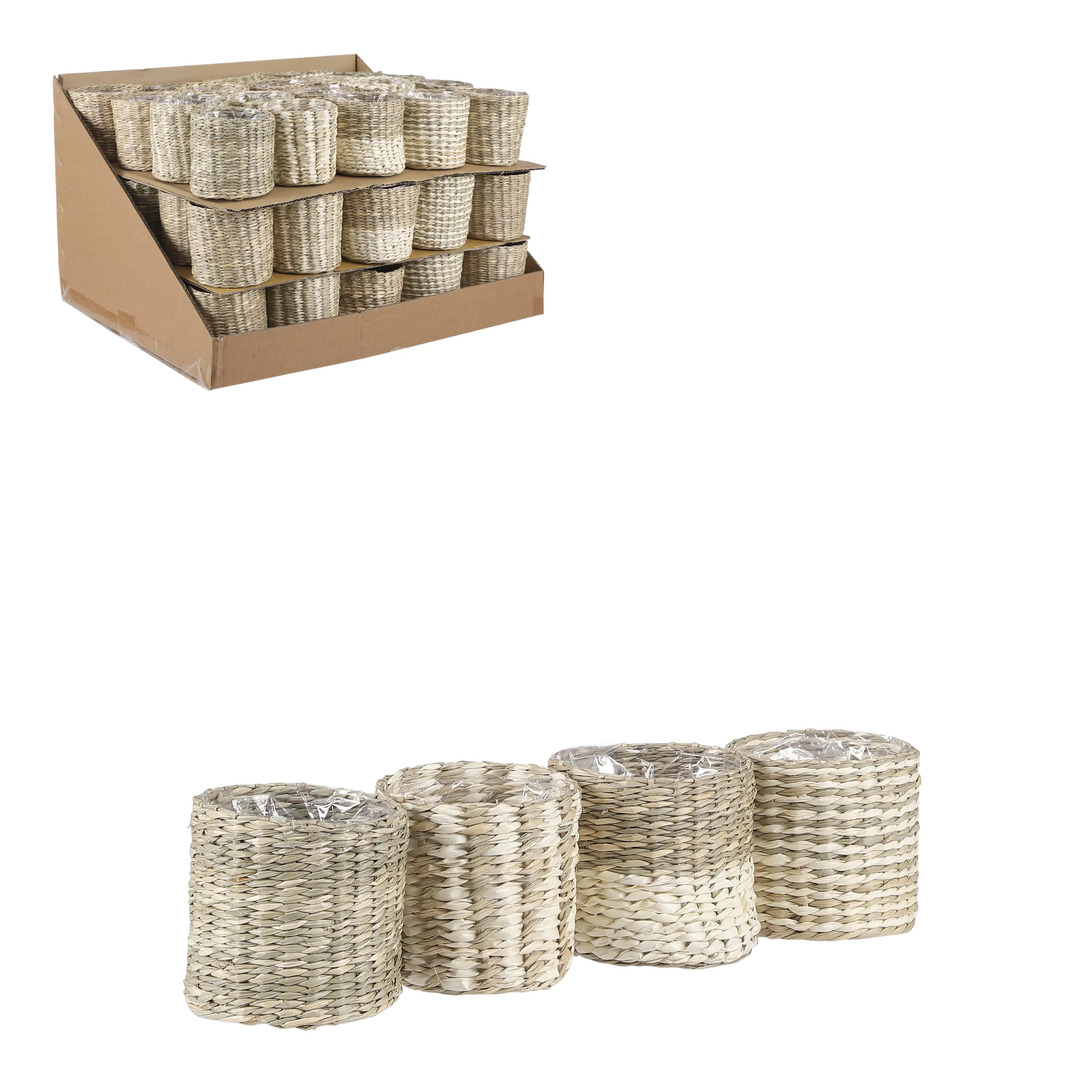Übertopf Alexis Ø 10 x 9 cm weiß-beige