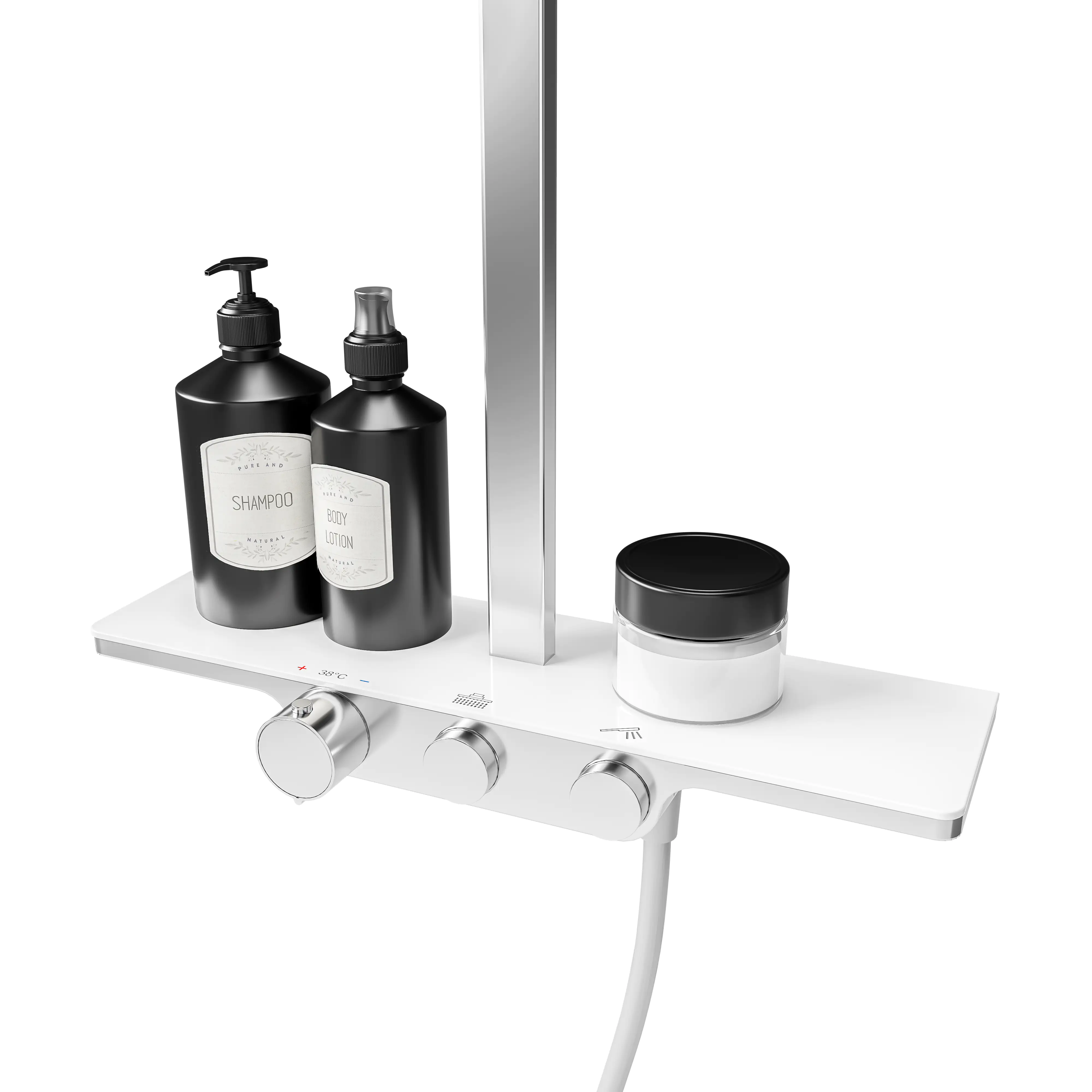 Schulte DuschMaster Rain II Square White Style mit Ablage