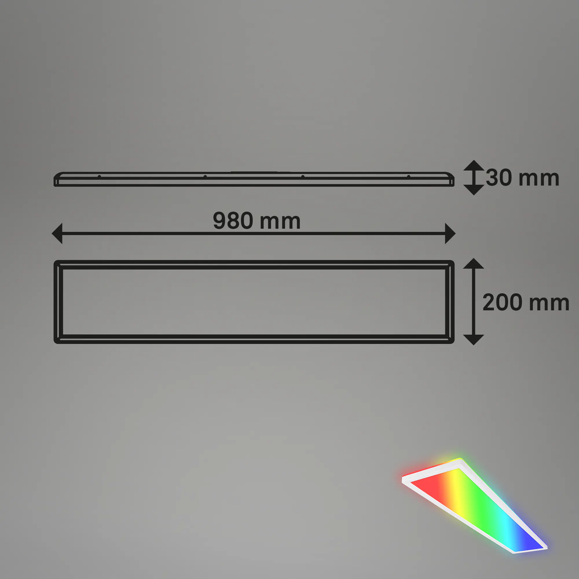 Briloner LED Panel Tava 36W weiß 98x20x3 cm dimmbar RGB