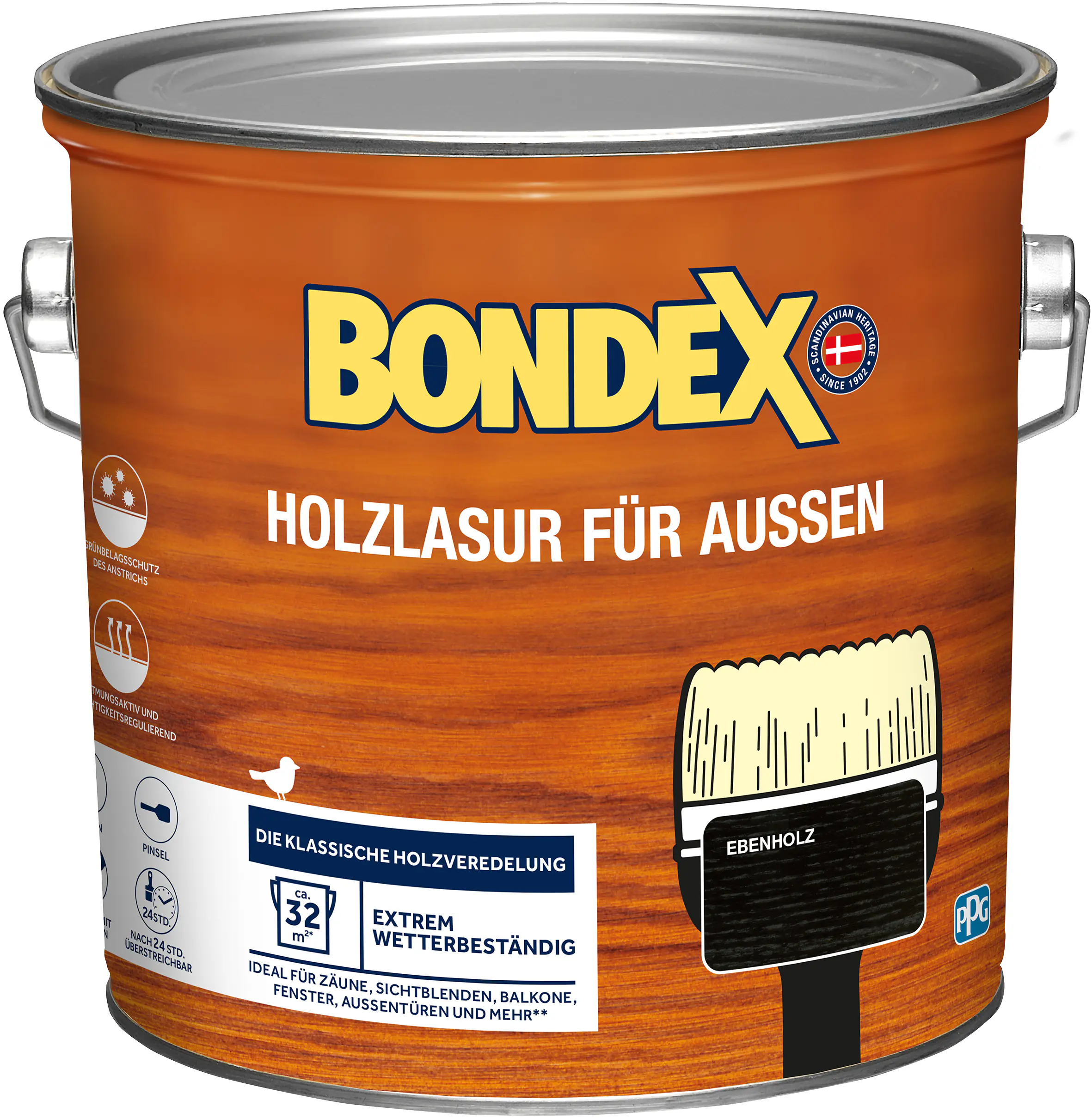 Bondex Holzlasur für Außen 2,5 L ebenholz