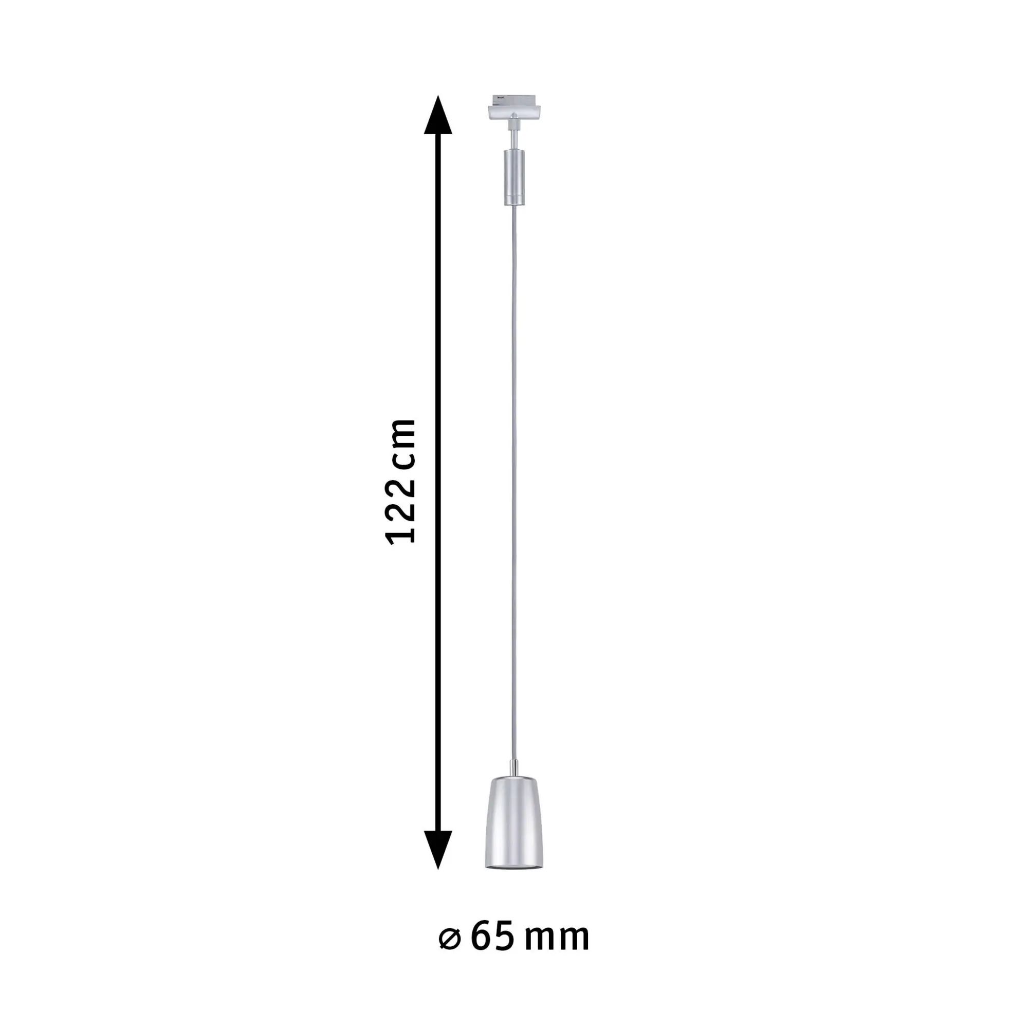 Paulmann URail Pendelleuchte Cover chrom matt 6,5 x 122 cm GU10