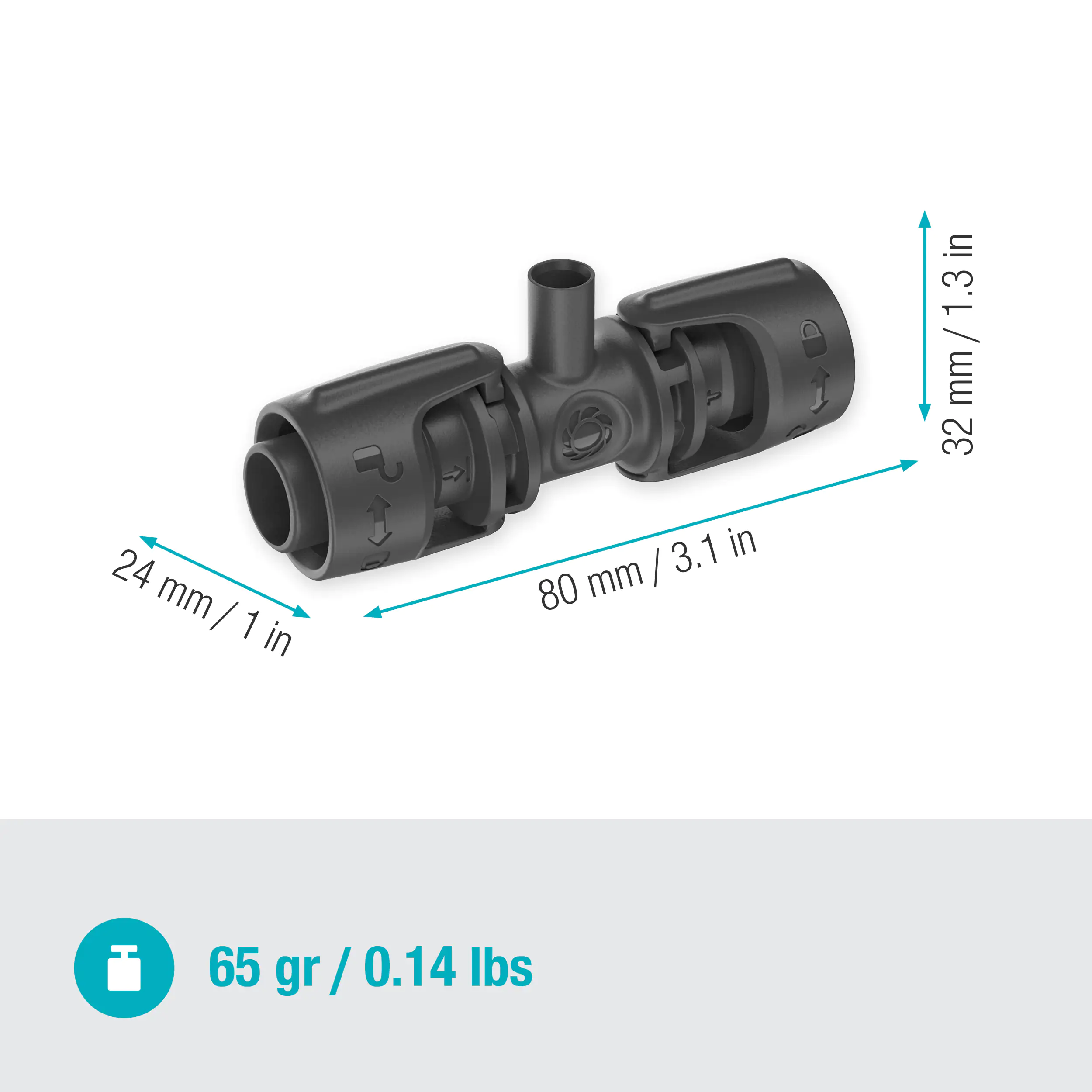 Gardena T-Stück für Sprühdüsen, 13 mm (1/2")