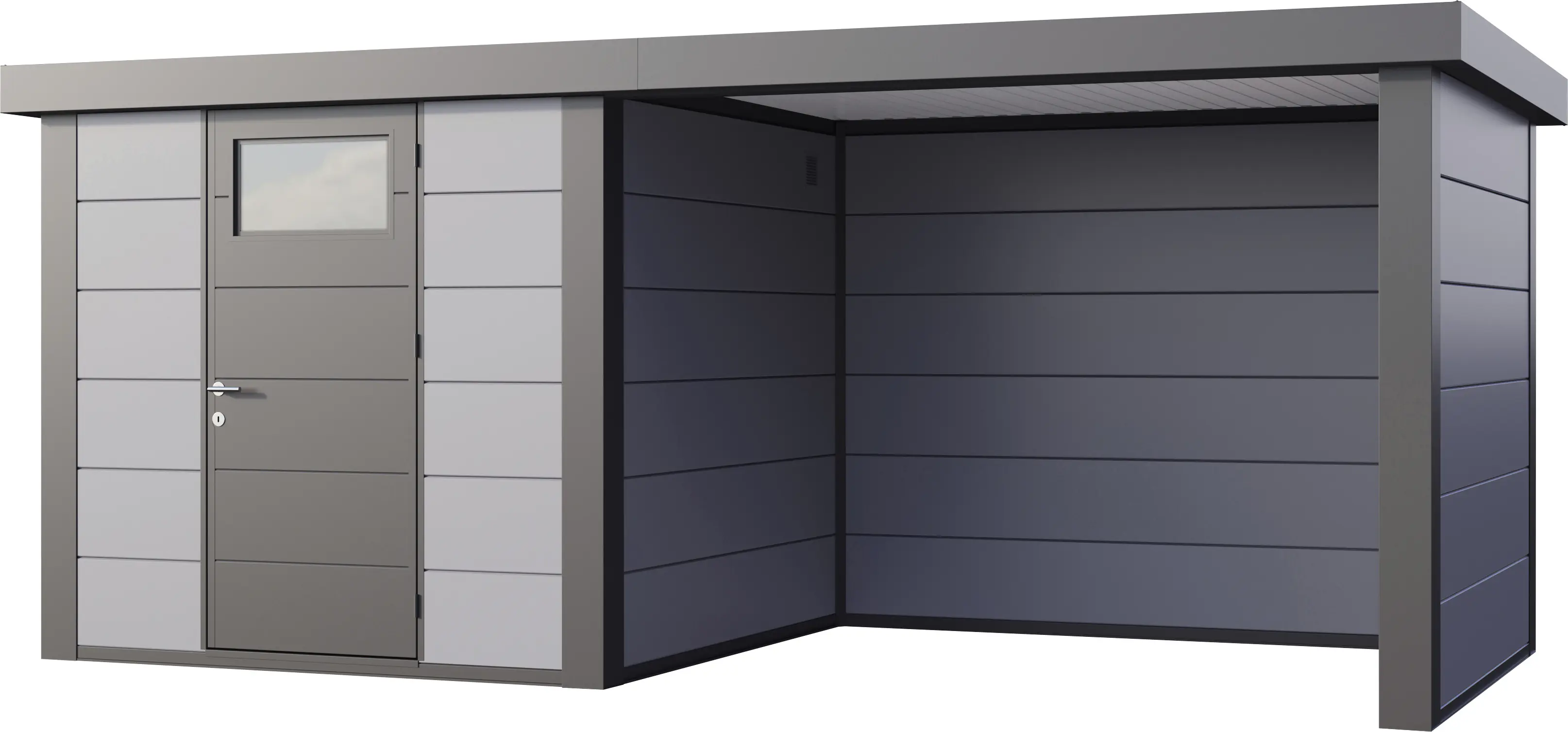 Telluria Gerätehaus Classico Lounge S 2424 rechts lichtgrau 522 x 238 cm