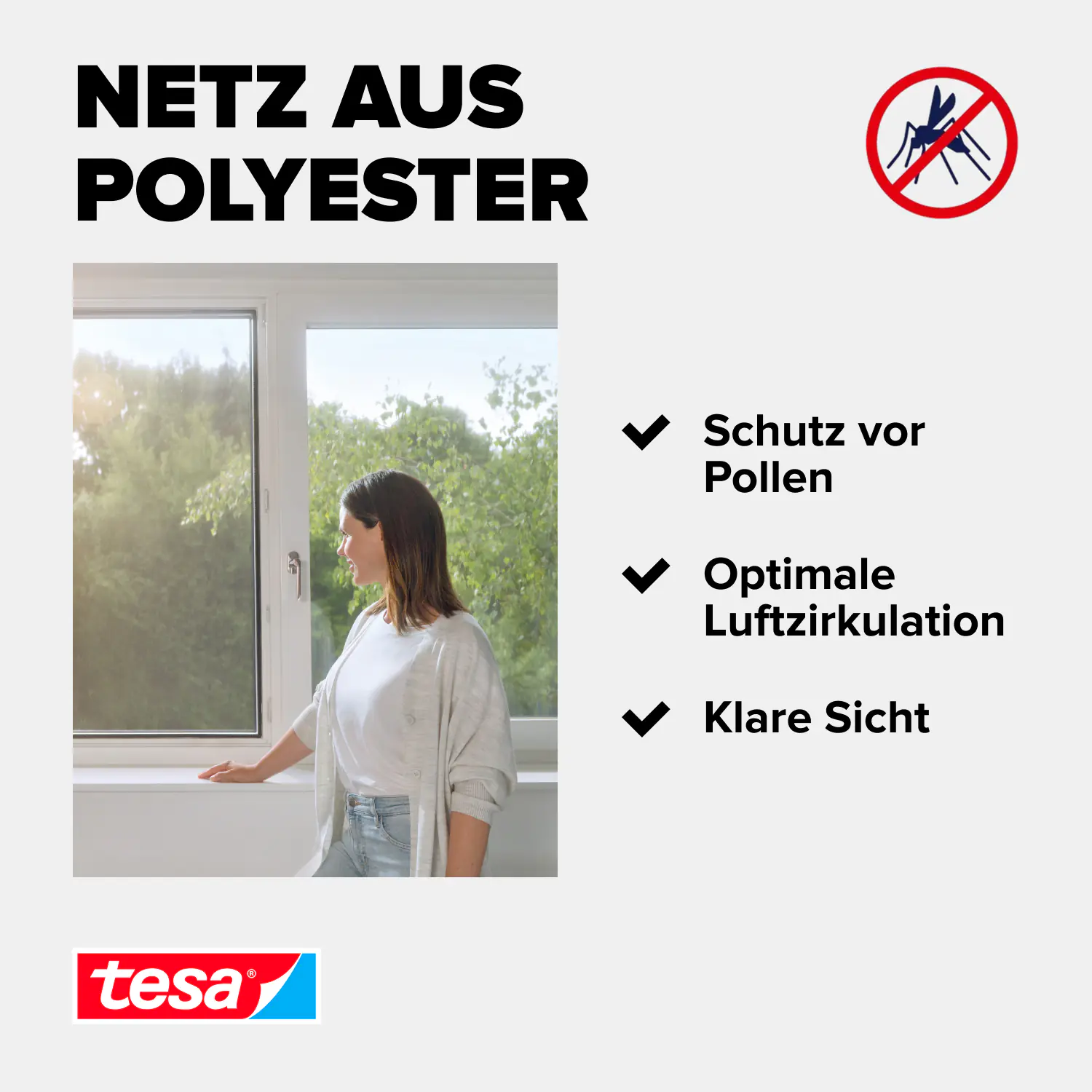tesa Pollenschutzgitter 120 x 240 cm anthrazit