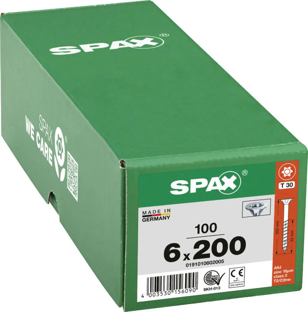 Spax Universalschrauben 6 x 200 mm T20 Teilgewinde - 100 Stk. 