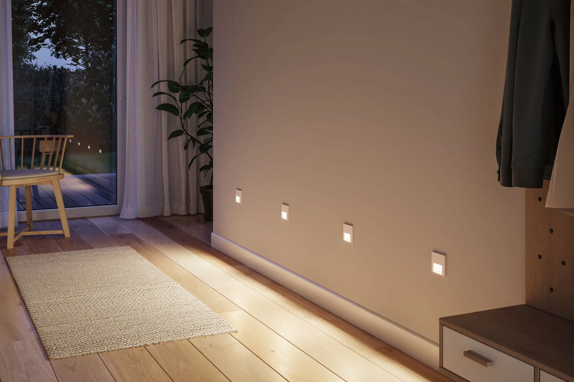 Paulmann LED Wand-Einbauleuchte Tsaro Bewegungsmelder 1W weiß matt