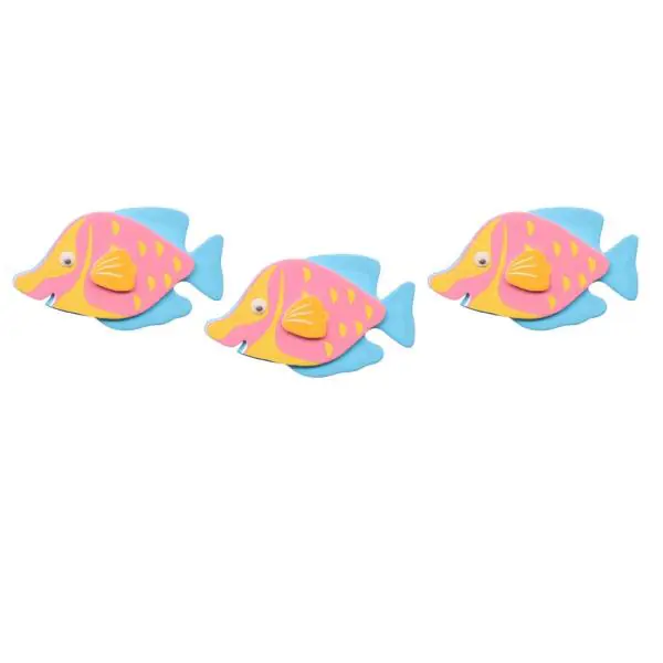 Glorex Moosgummi Sticker Fische selbstklebend 12 Stück