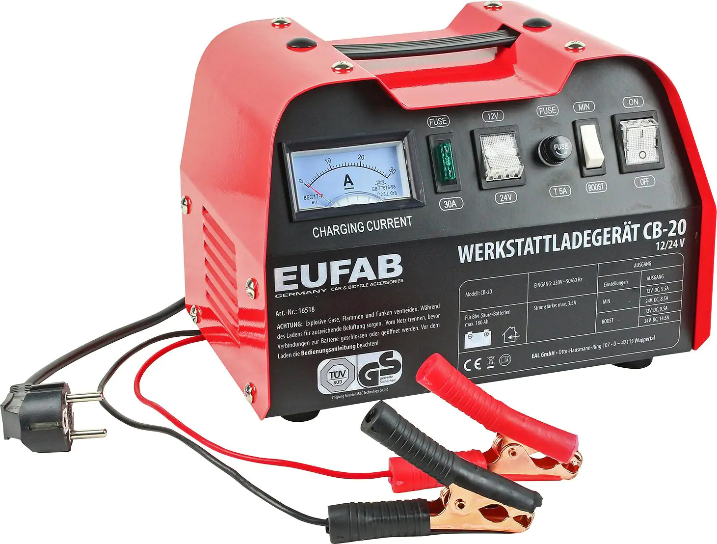 EUFAB Autobatterie-Ladegerät CB-20 12/24 V 18/12A