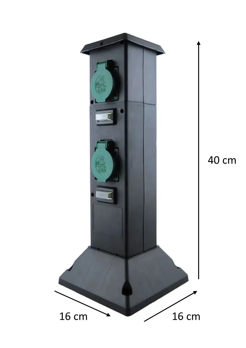 TrendLine Gartensteckdosensäule 4 Steckdosen, IP 44