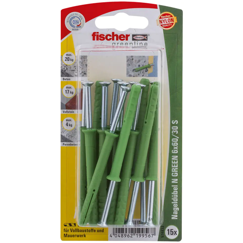 Fischer Nageldübel N green 6.0 x 60 mm - 5 Stück