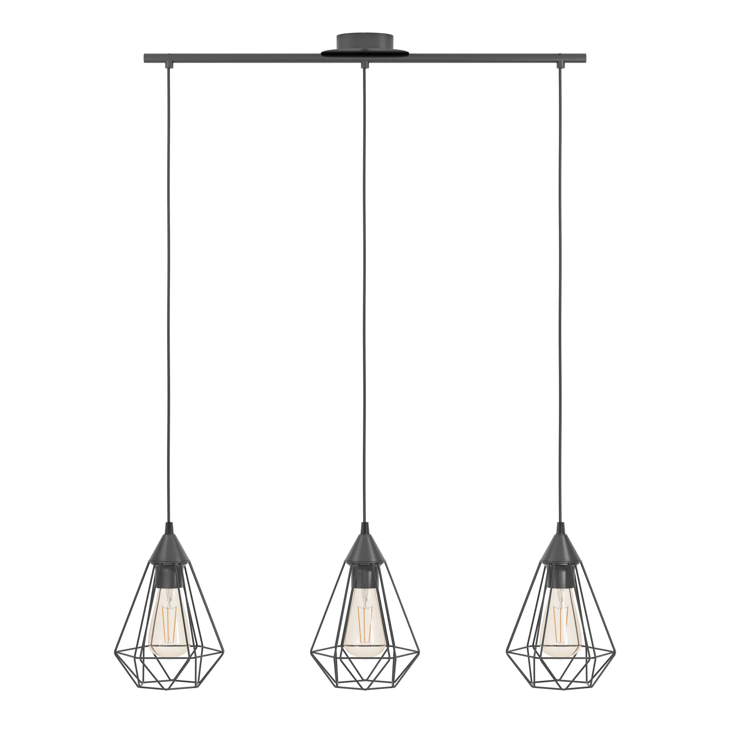 Eglo 3er Pendelleuchte Tarbes schwarz 79 x 17,5 cm E27