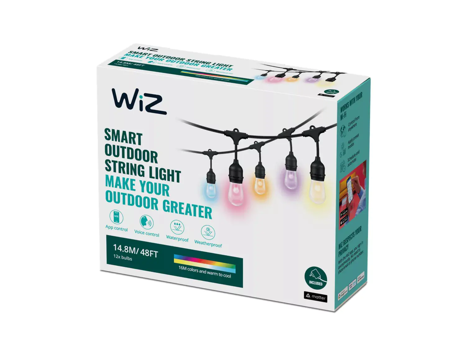 WiZ LED Lichterkette 12W 14,8m RGB