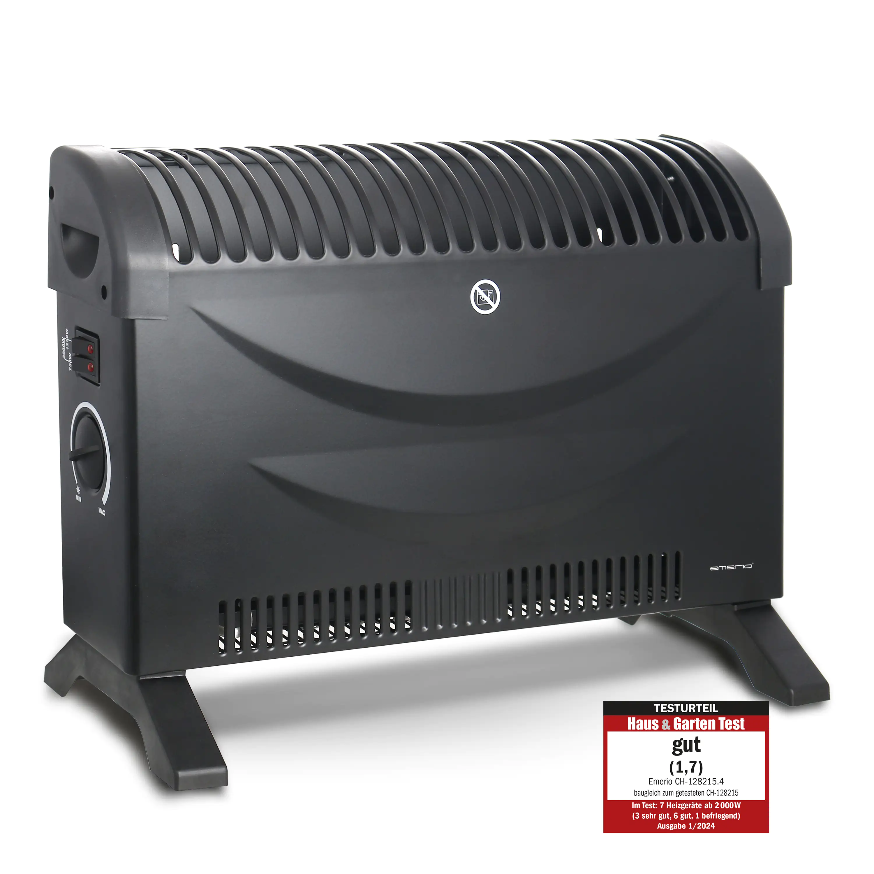 Emerio Konvektor 2000 Watt mit Ventilatorfunktion schwarz