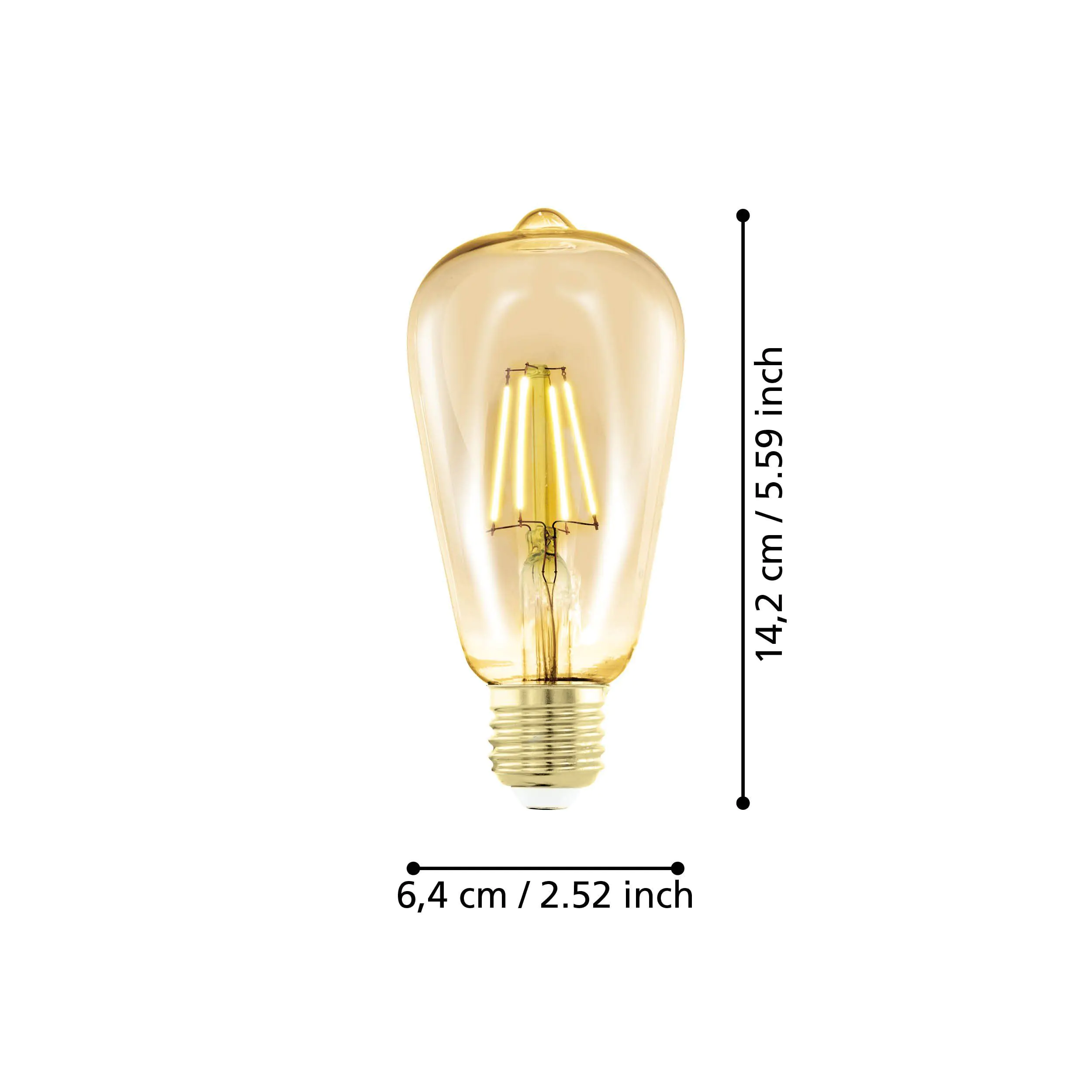 Eglo LED Leuchtmittel Edison ST64 E27 4W amber 1700K