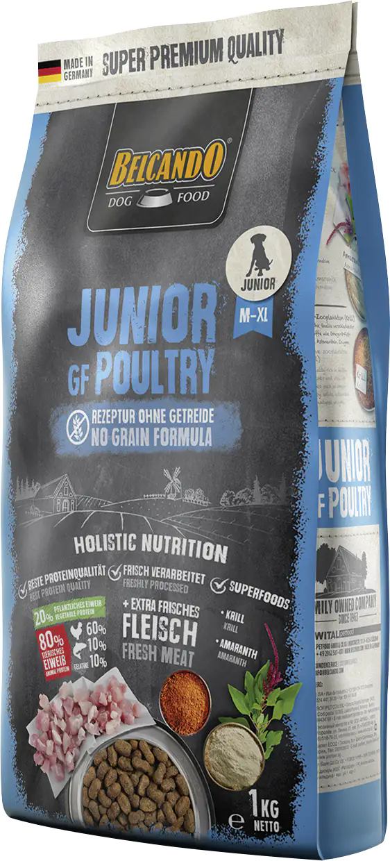 Belcando GF Poultry Hundetrockenfutter Junior 1 kg Geflügel 
