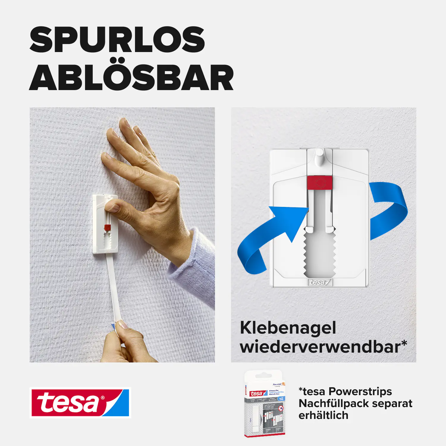 tesa Klebenagel Traglast 2 kg, 2 Stück