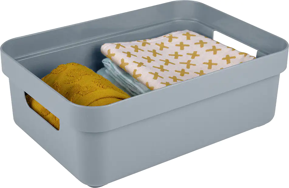 Sunware Aufbewahrungsbox Sigma Home mit Griffen 35,2 x 25,3 cm 9 L blaugrau