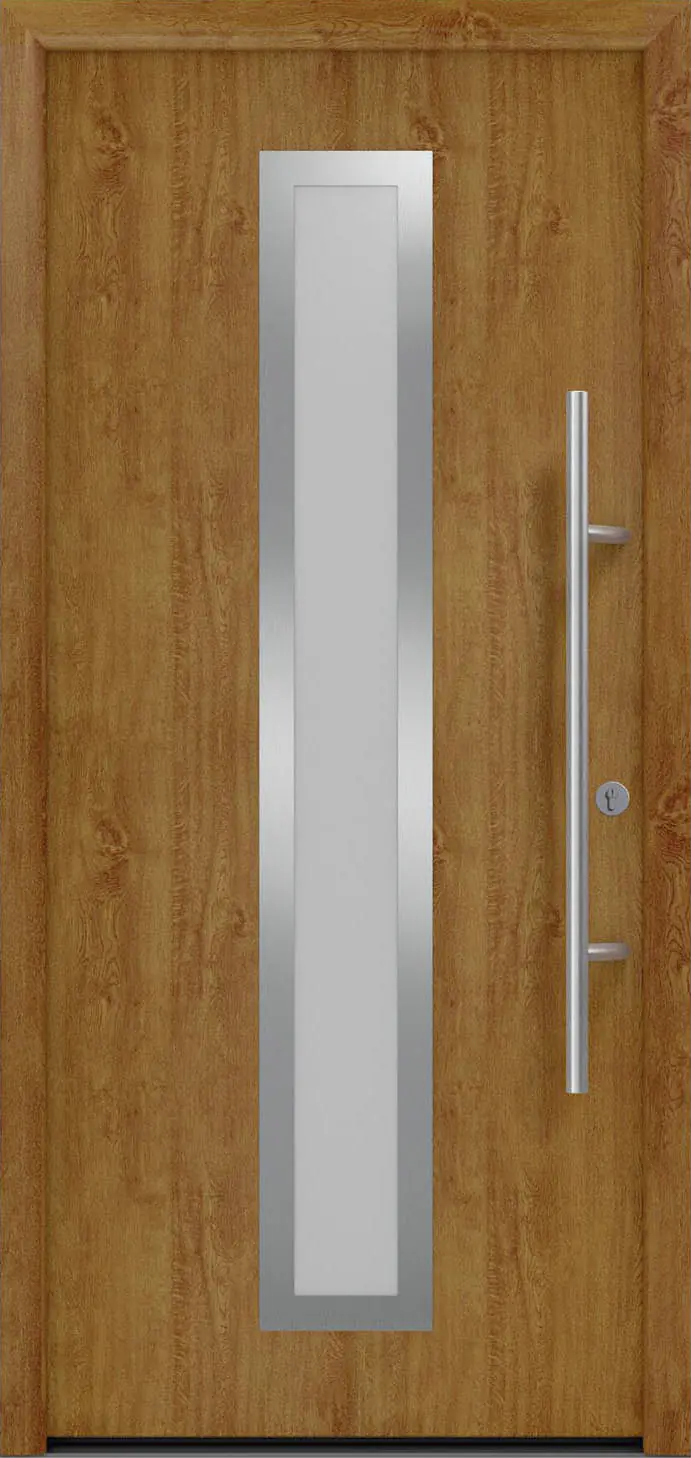 EcoStar Haustür ISOPRO Secur IPS 700S RC2 golden oak 110 x 210 cm
