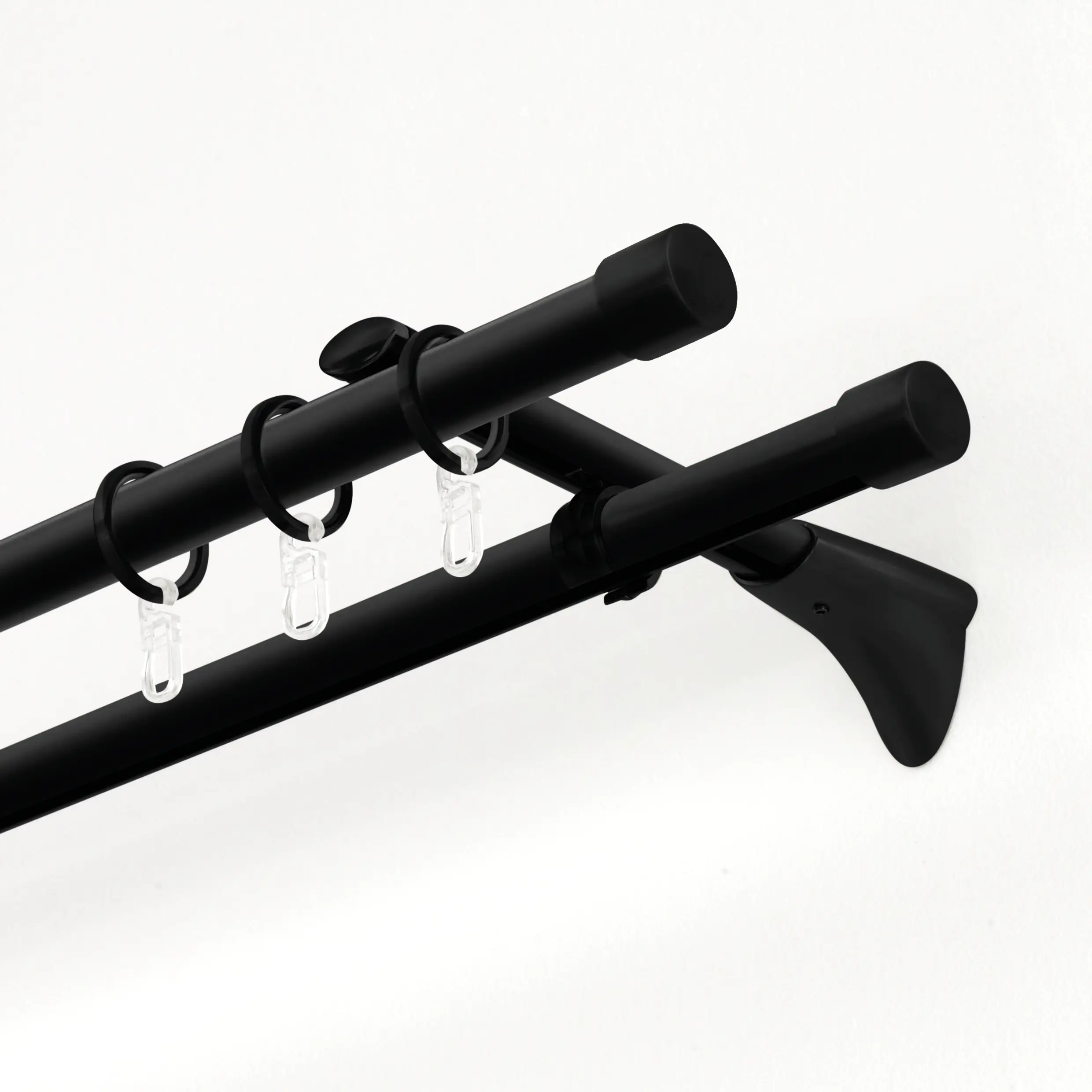 Gardinia Gardinenringe Chicago für Ø 20 mm schwarz-matt 10-er Pack