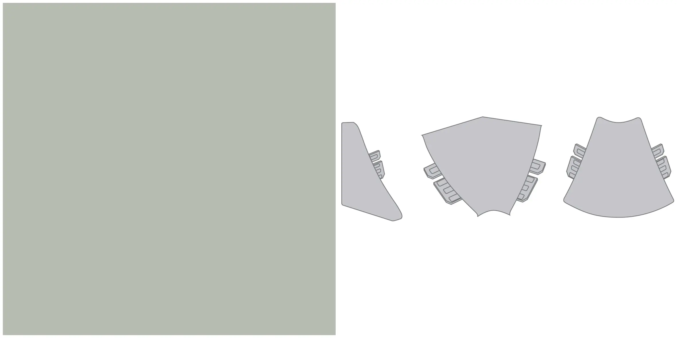 Getalit Außenecke Arbeitsplatte Plus 3,5 x 3,5 cm grau/grün
