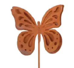 Flamingo Gartenstecker Schmetterling Metall 36 x 10 cm rostbraun