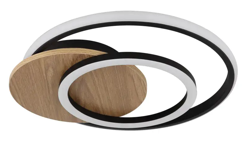Globo Deckenleuchte Julio 38 x 36 cm holzoptik dunkel warmweiß