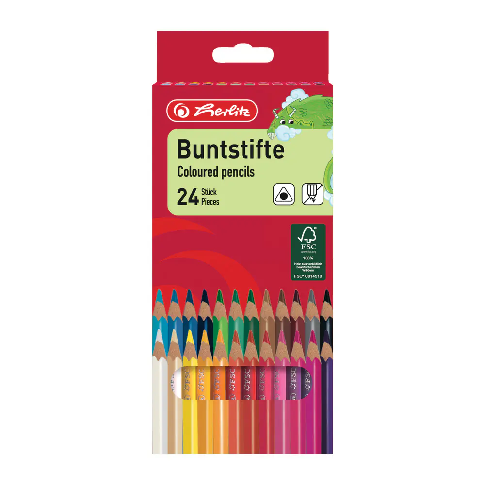 herlitz Dreikantbuntstifte lackiert 24er Set