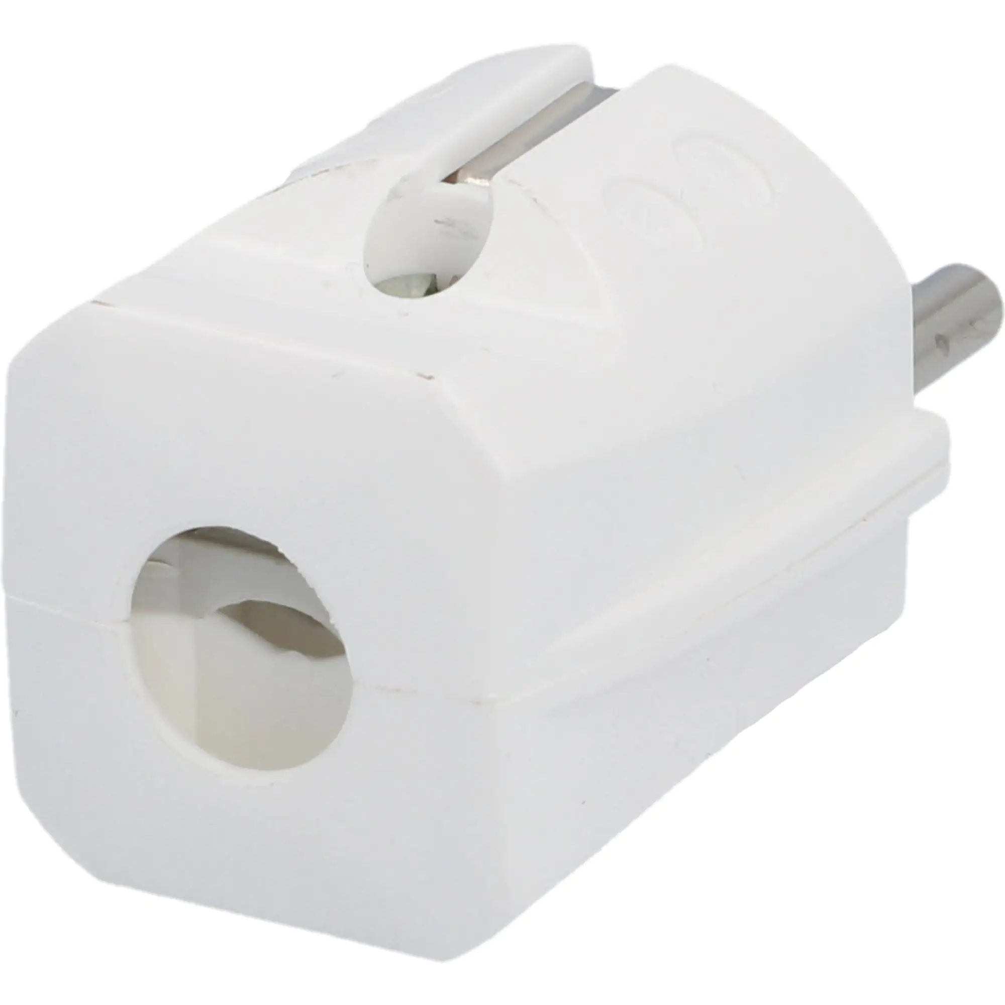 Schutzkontakt-Stecker ohne Knickschutz weiß