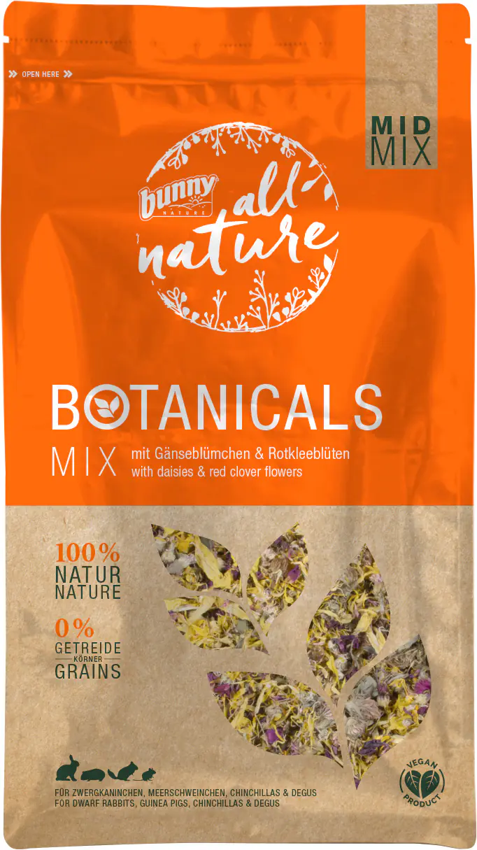 Bunny Nature Botanicals Mid Mix Gänseblümchen & Rotkleeblüten 120 g