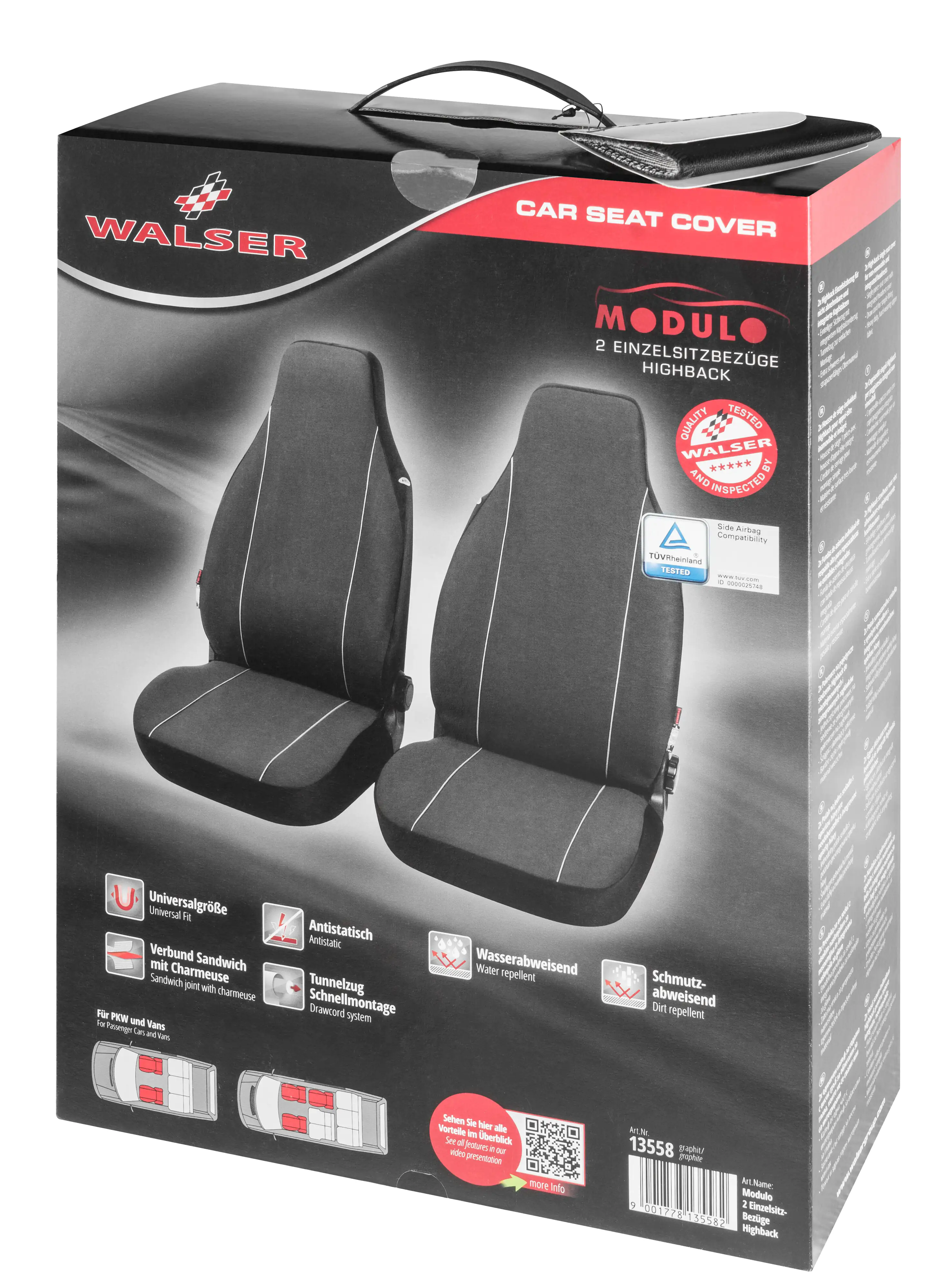 Walser Autositzbezug Modulo Highback für zwei Vordersitze 2-teilig