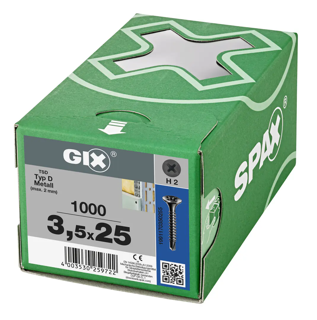 Spax Trockenbauschrauben 3.5 x 25 mm PH 2 - 1000 Stk.
