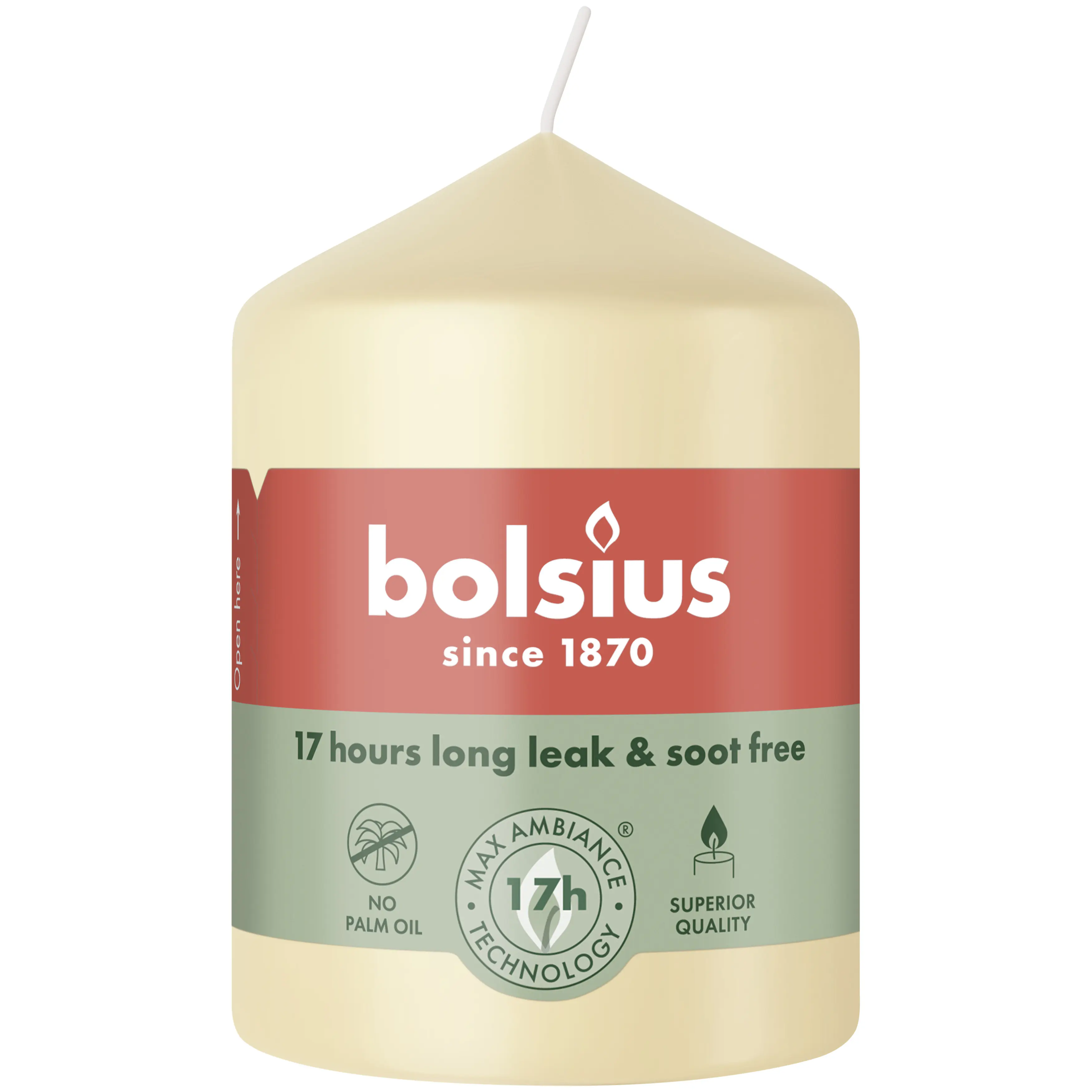 Bolsius Stumpenkerze beige 8 cm Ø 5,8 cm 