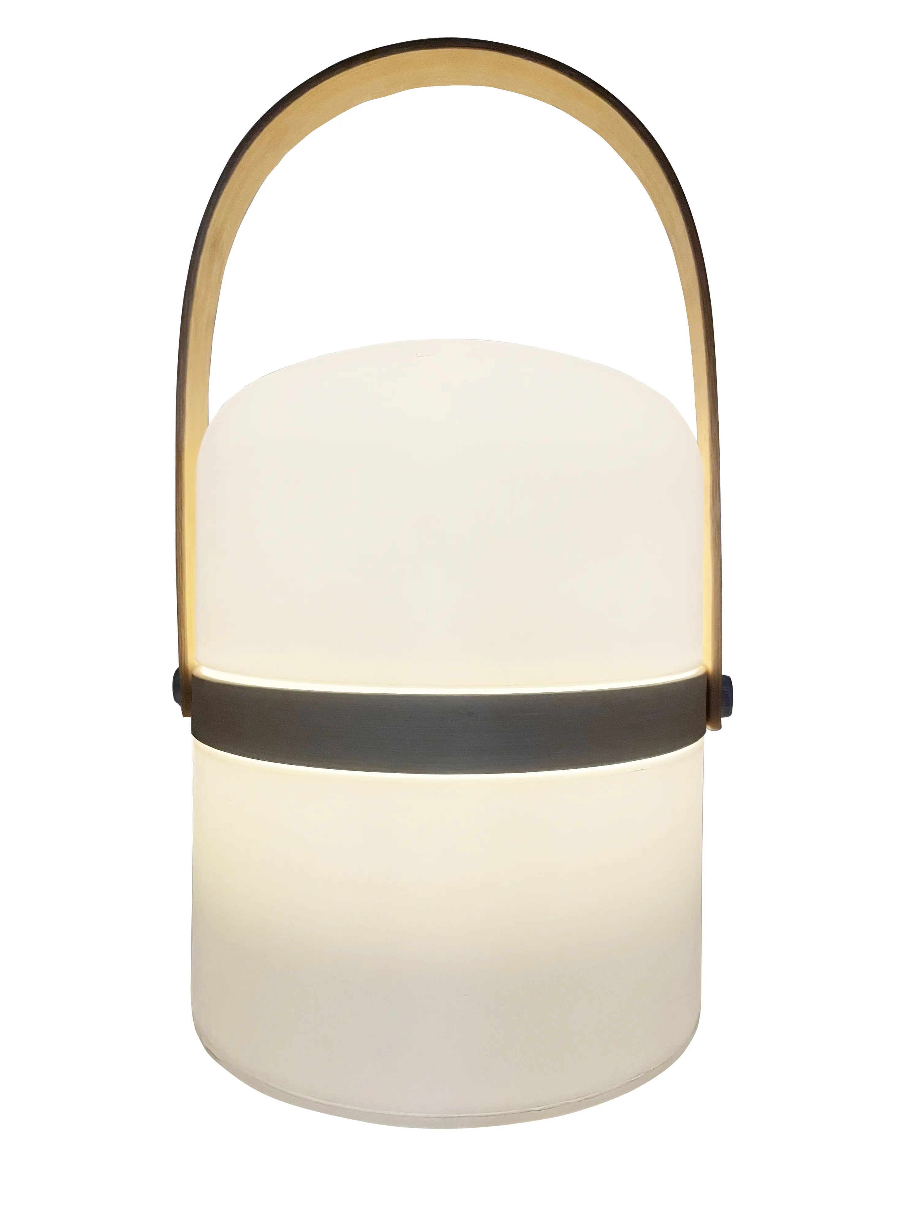 Dapo LED Akkuleuchte Hawaii mit Bambus Ring warmweiß