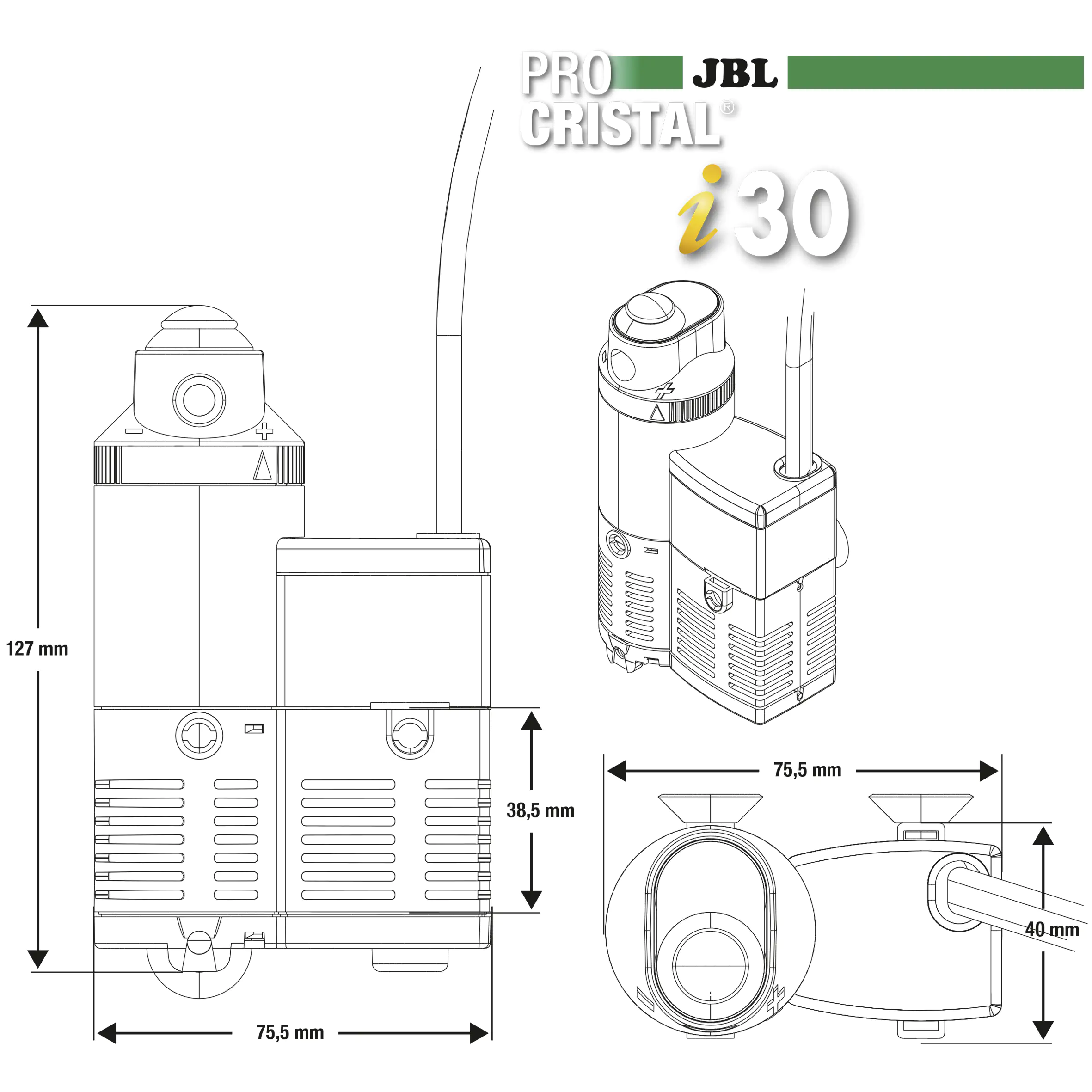 JBL ProCristal i30 Innenfilter für Aquarien von 10 bis 40 l