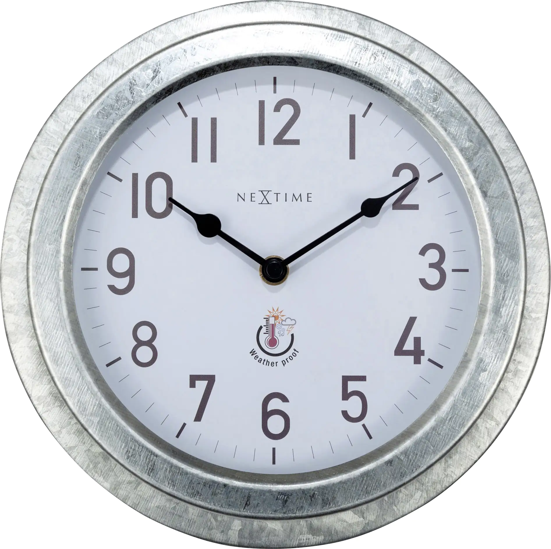 Nextime Außenwanduhr Poppy Ø 22 cm silber