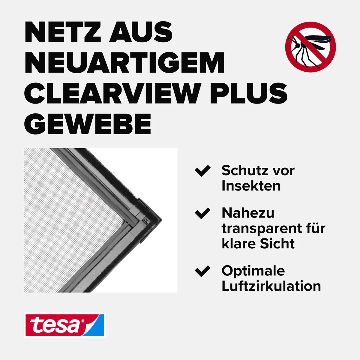 tesa Fliegengitter-Fenster Comfort im Alurahmen 120 x 150 cm weiß