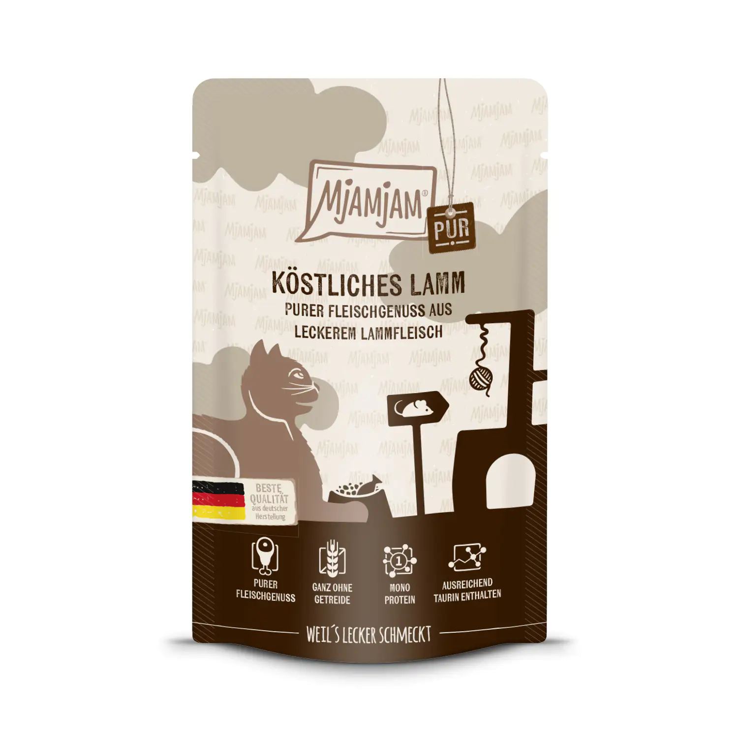 MjAMjAM Quetschie purer Fleischgenuss Lamm pur Katzenfutter 125 g