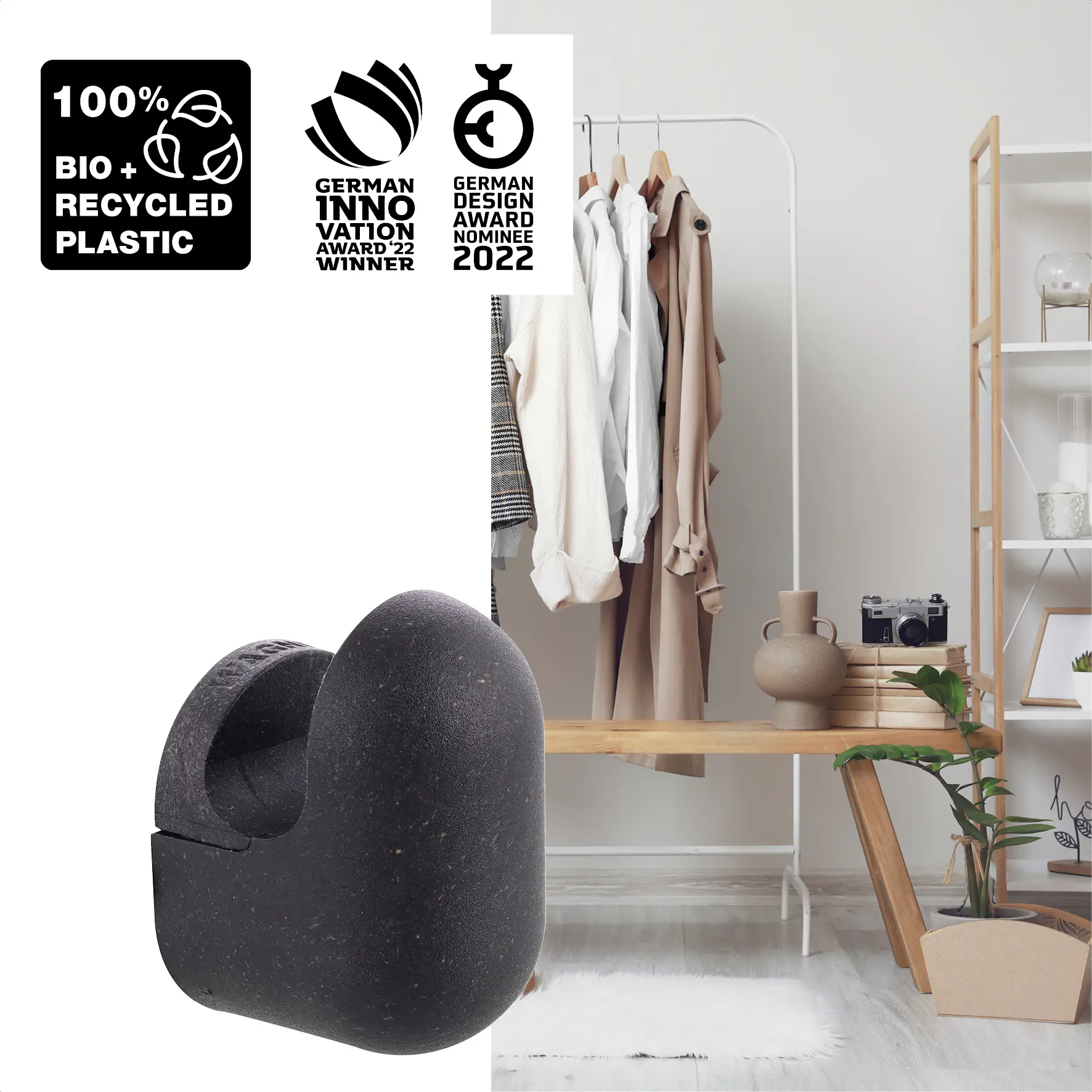 Wagner Wandhaken-Set hooks4home Pill Tragkraft bis 2 kg schwarz 4 Stück